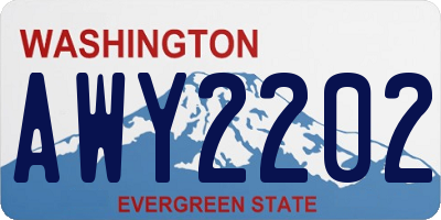 WA license plate AWY2202