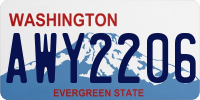 WA license plate AWY2206