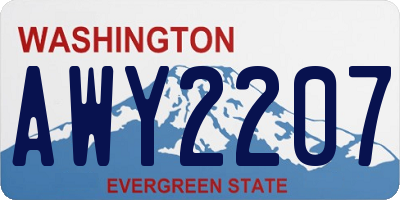 WA license plate AWY2207