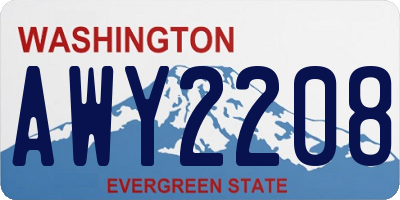WA license plate AWY2208