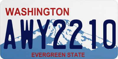 WA license plate AWY2210