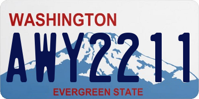 WA license plate AWY2211
