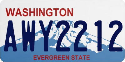WA license plate AWY2212