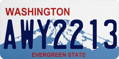 WA license plate AWY2213