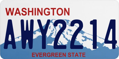 WA license plate AWY2214