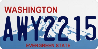 WA license plate AWY2215
