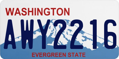 WA license plate AWY2216