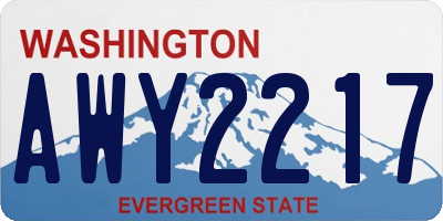 WA license plate AWY2217
