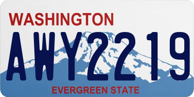 WA license plate AWY2219