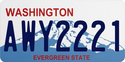 WA license plate AWY2221