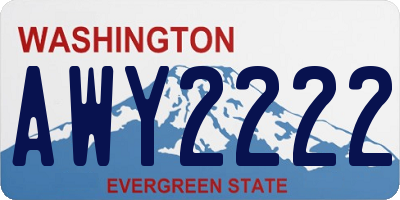 WA license plate AWY2222