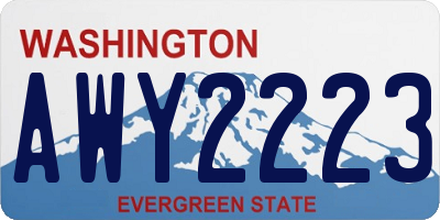 WA license plate AWY2223