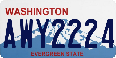 WA license plate AWY2224
