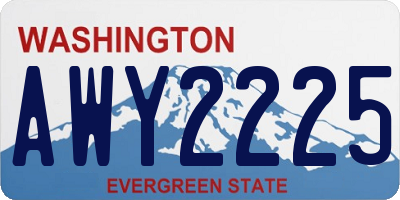 WA license plate AWY2225