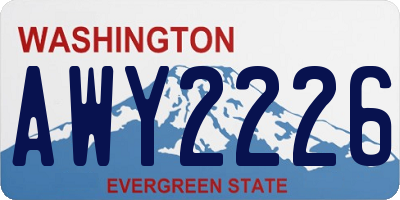 WA license plate AWY2226