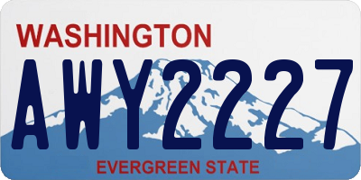 WA license plate AWY2227