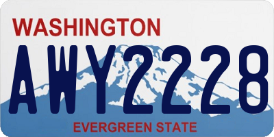 WA license plate AWY2228