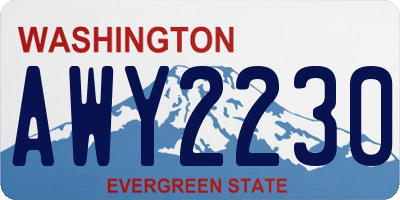 WA license plate AWY2230