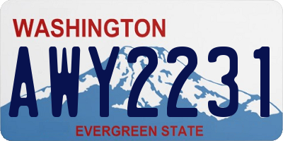 WA license plate AWY2231