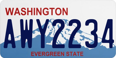 WA license plate AWY2234