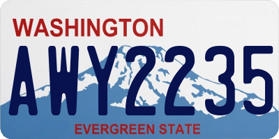 WA license plate AWY2235