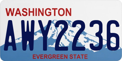 WA license plate AWY2236