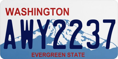 WA license plate AWY2237