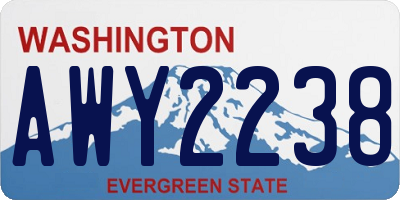 WA license plate AWY2238