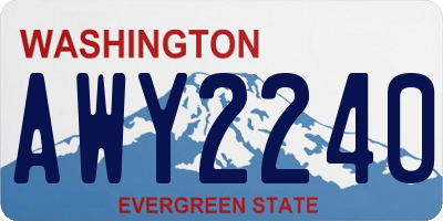WA license plate AWY2240