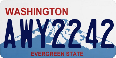 WA license plate AWY2242