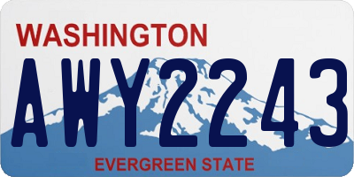 WA license plate AWY2243
