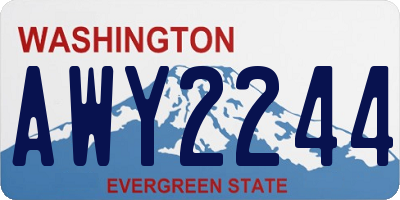 WA license plate AWY2244