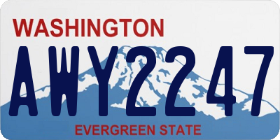WA license plate AWY2247