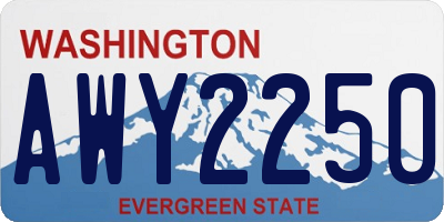 WA license plate AWY2250