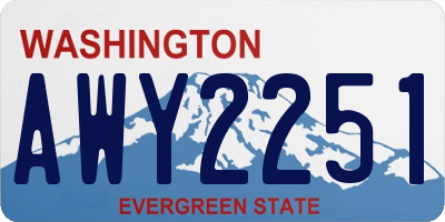 WA license plate AWY2251