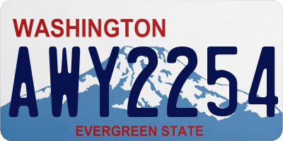 WA license plate AWY2254