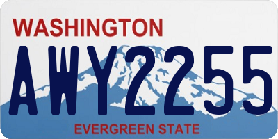 WA license plate AWY2255