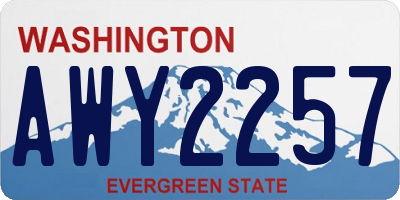 WA license plate AWY2257