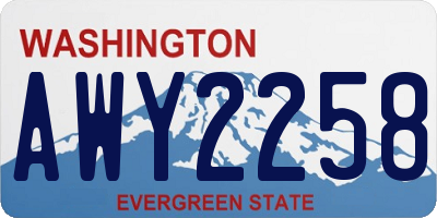 WA license plate AWY2258