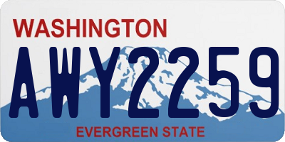 WA license plate AWY2259