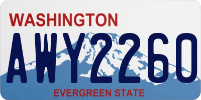 WA license plate AWY2260
