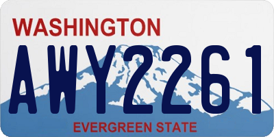 WA license plate AWY2261