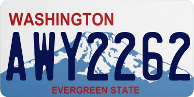 WA license plate AWY2262