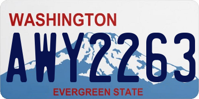 WA license plate AWY2263