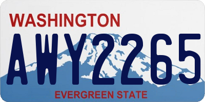 WA license plate AWY2265