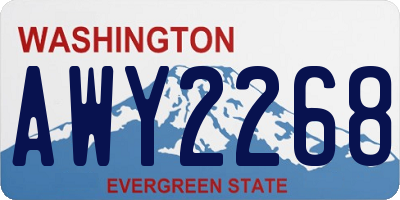 WA license plate AWY2268