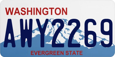 WA license plate AWY2269