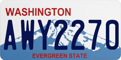 WA license plate AWY2270