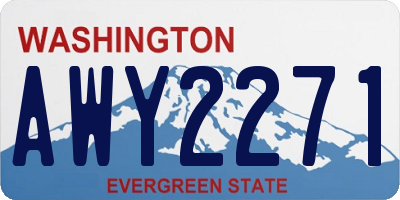 WA license plate AWY2271