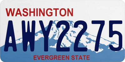 WA license plate AWY2275